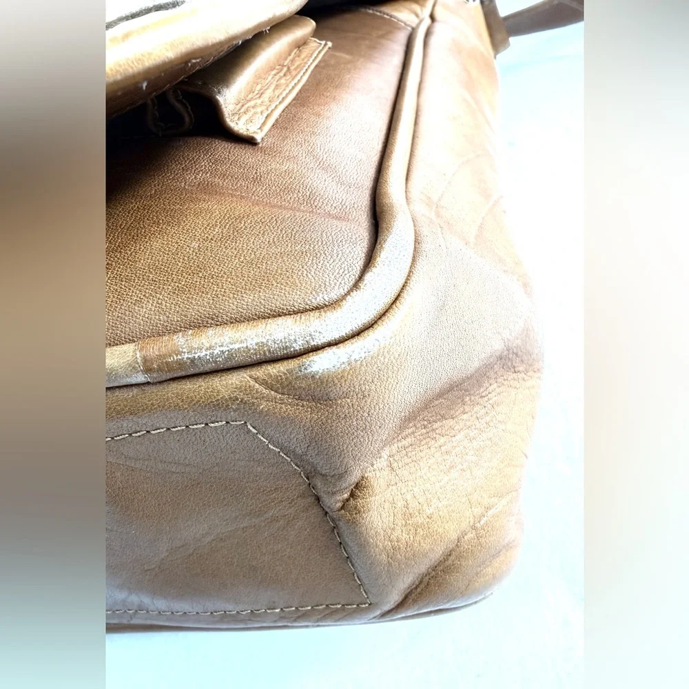 Vintage Puro Cuero Leather Ranch Brown Leather Messenger Crossbody Bag Sling